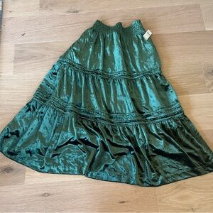 NWT Green velvet, Anthropologie Somerset maxi skirt.